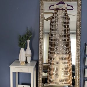 BCBG Max Azria floor length sleeveless sequin dress New Year’s Eve Prom dress